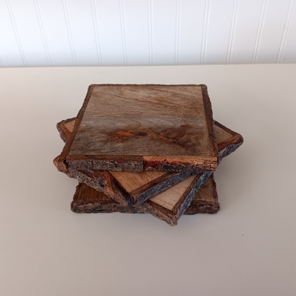(🌻2/$9) Live edge wooden coasters